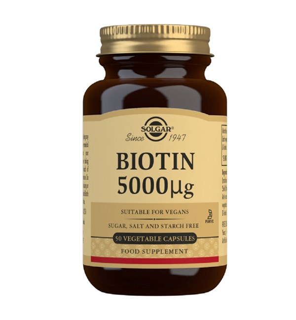 Solgar Biotin 5000ug 50 Vegetable Capsules